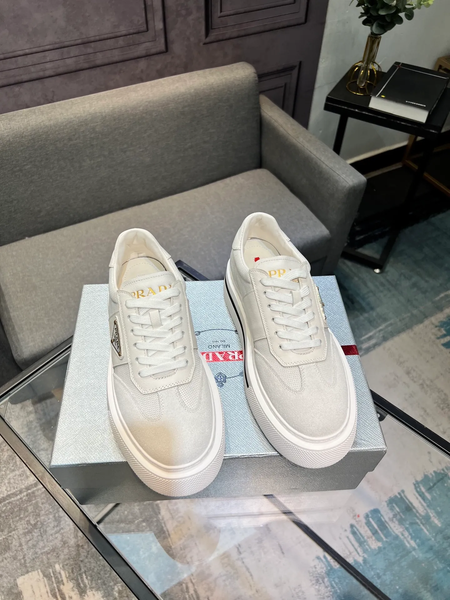 Men's shoes 💰580 [PRADA] Men's shoes are popular in the counter, the official website is synchronized, 1 high-quality shipment ✔️ Original frosted cowhide + cowhide lining, 1🆚1 replica, original sole, 38-45 (45 customized, non-refundable)